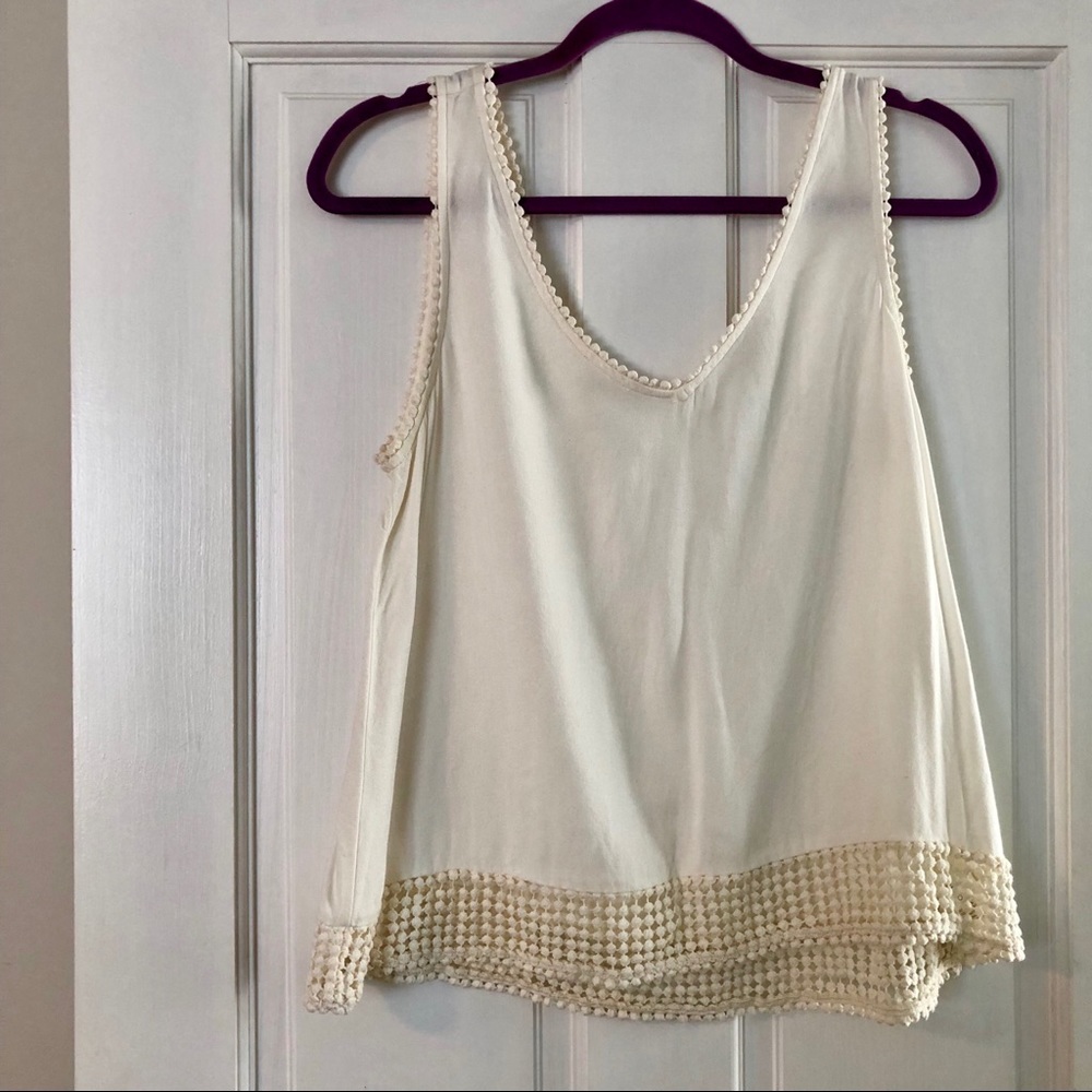 Ella Moss crochet hem tank top size M